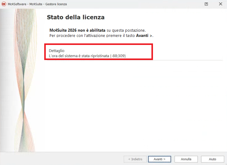 Errore Data Ora