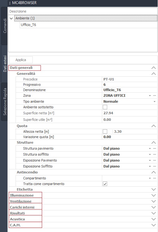 Dati estesi con tab multipli