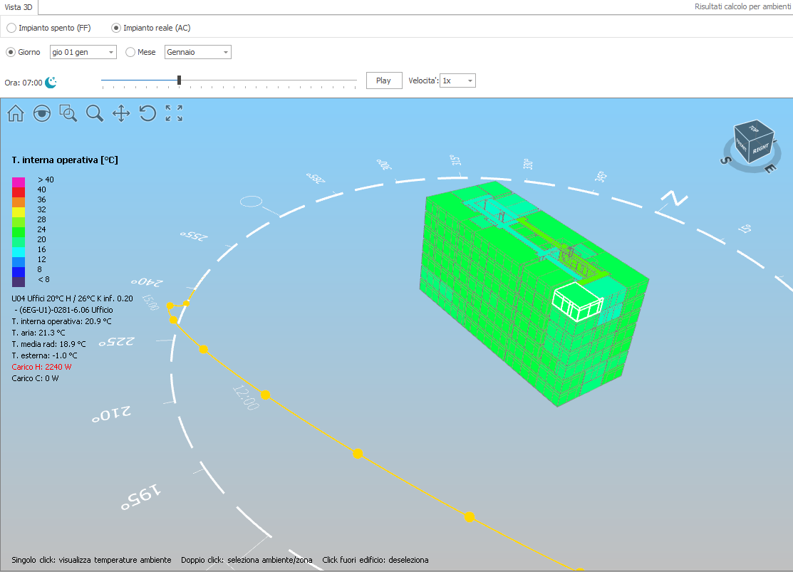 Vista 3D risultati dinamici