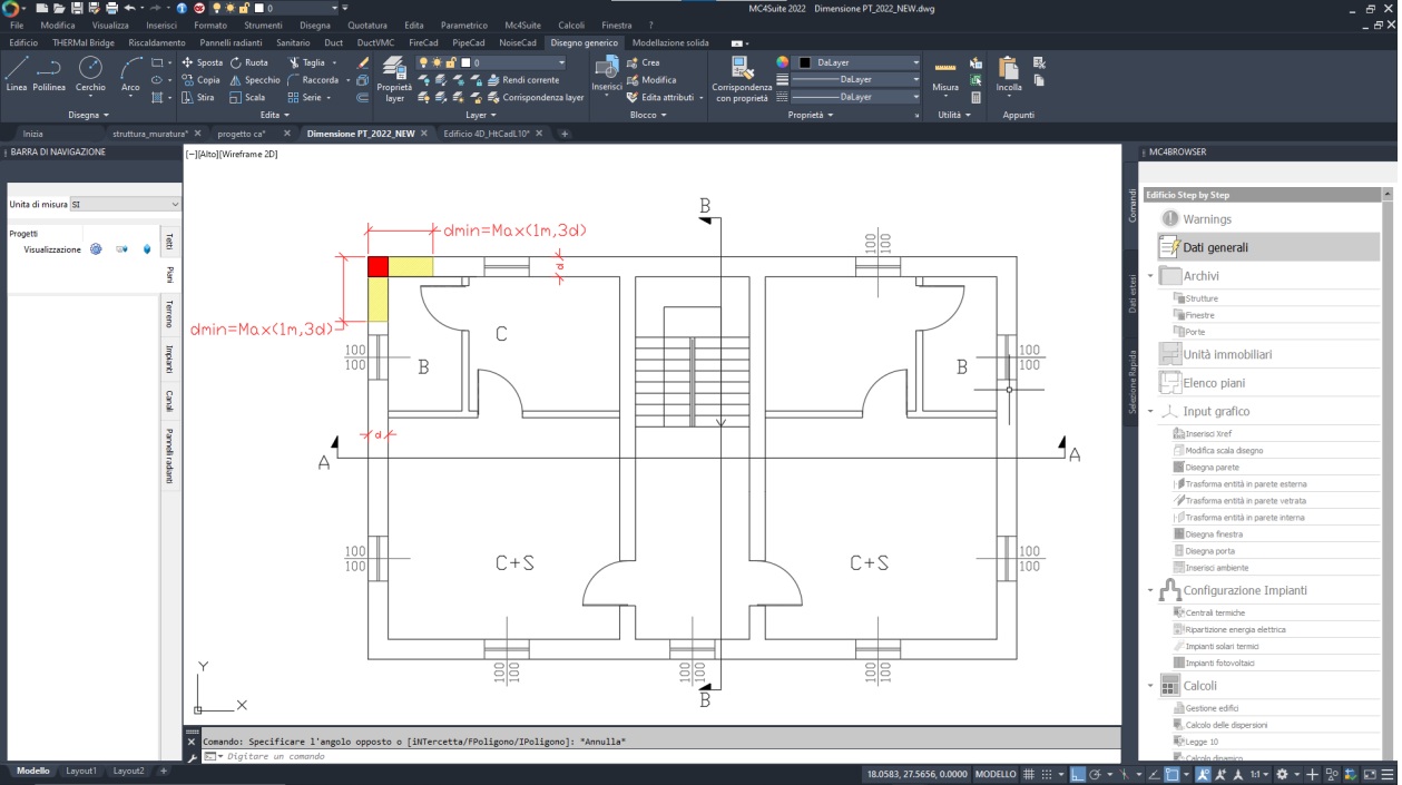 Disegno della sezione in AutoCAD