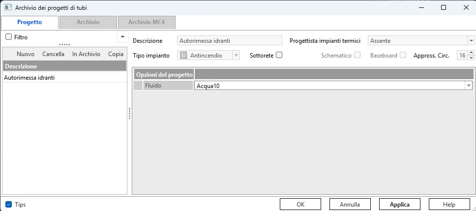 Nuovo Progetto FireCAD