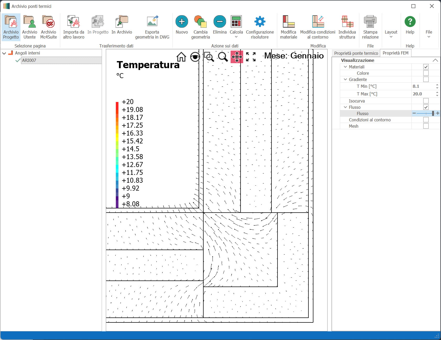 Visualizzazione flusso e mesh