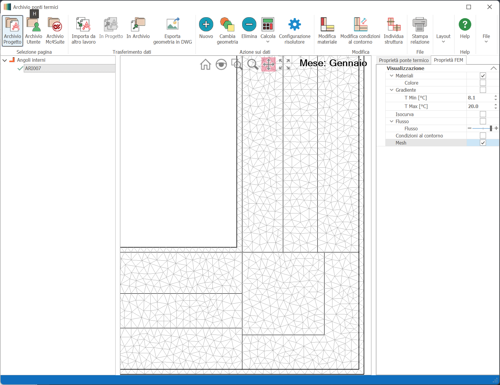 Visualizzazione flusso e mesh